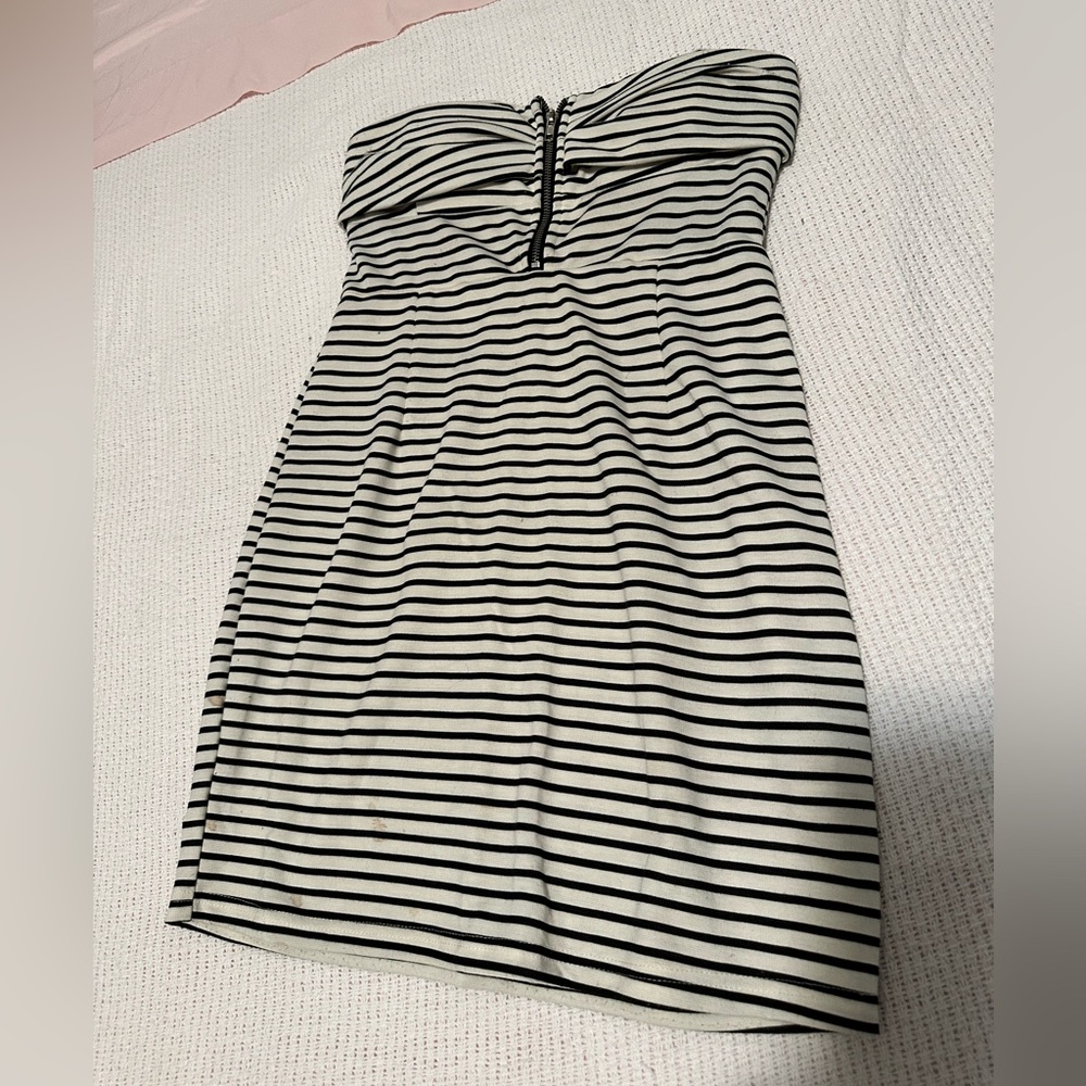 Strapless mini dress